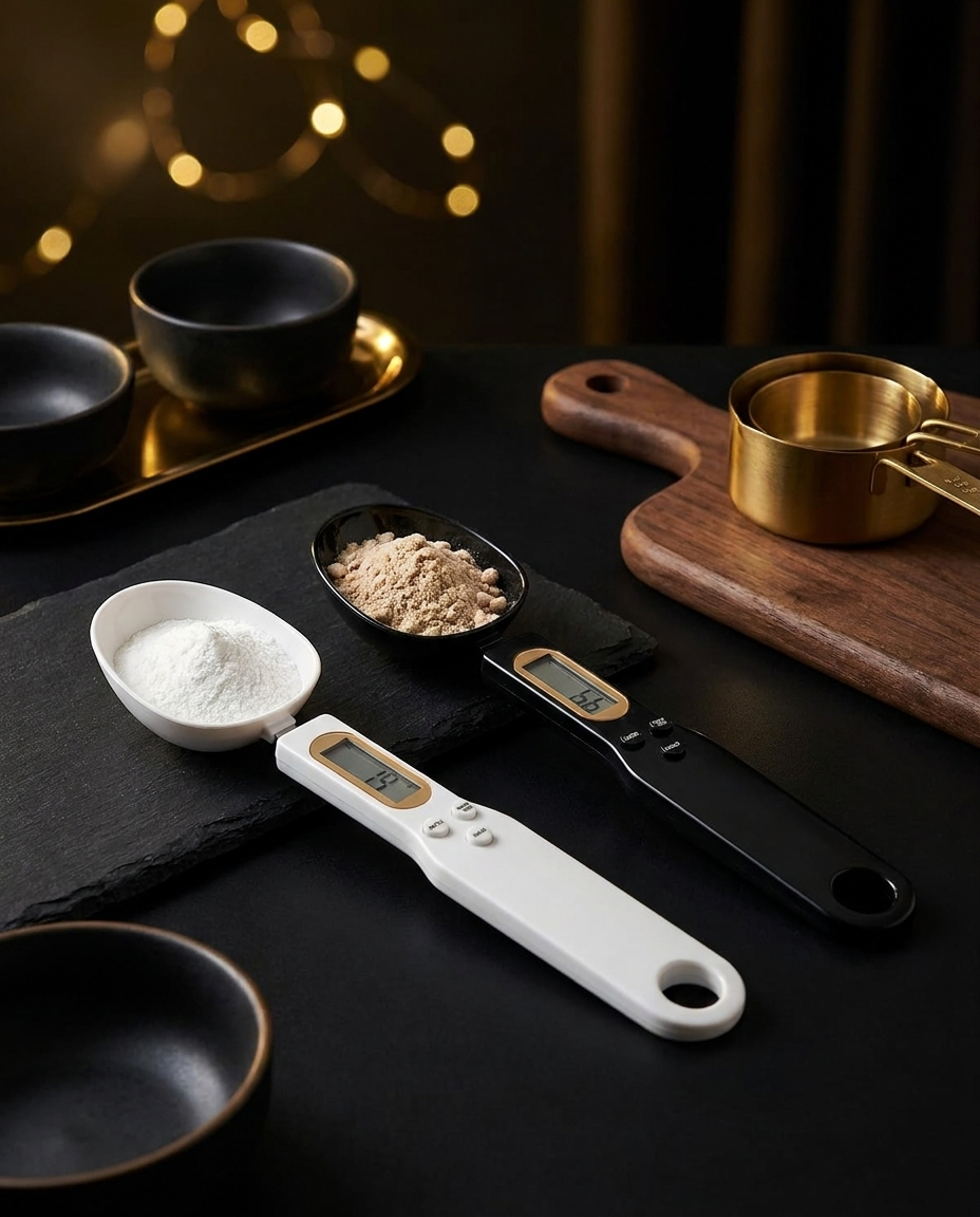 Zyntra Precision Spoon Scale — luxury dark lifestyle