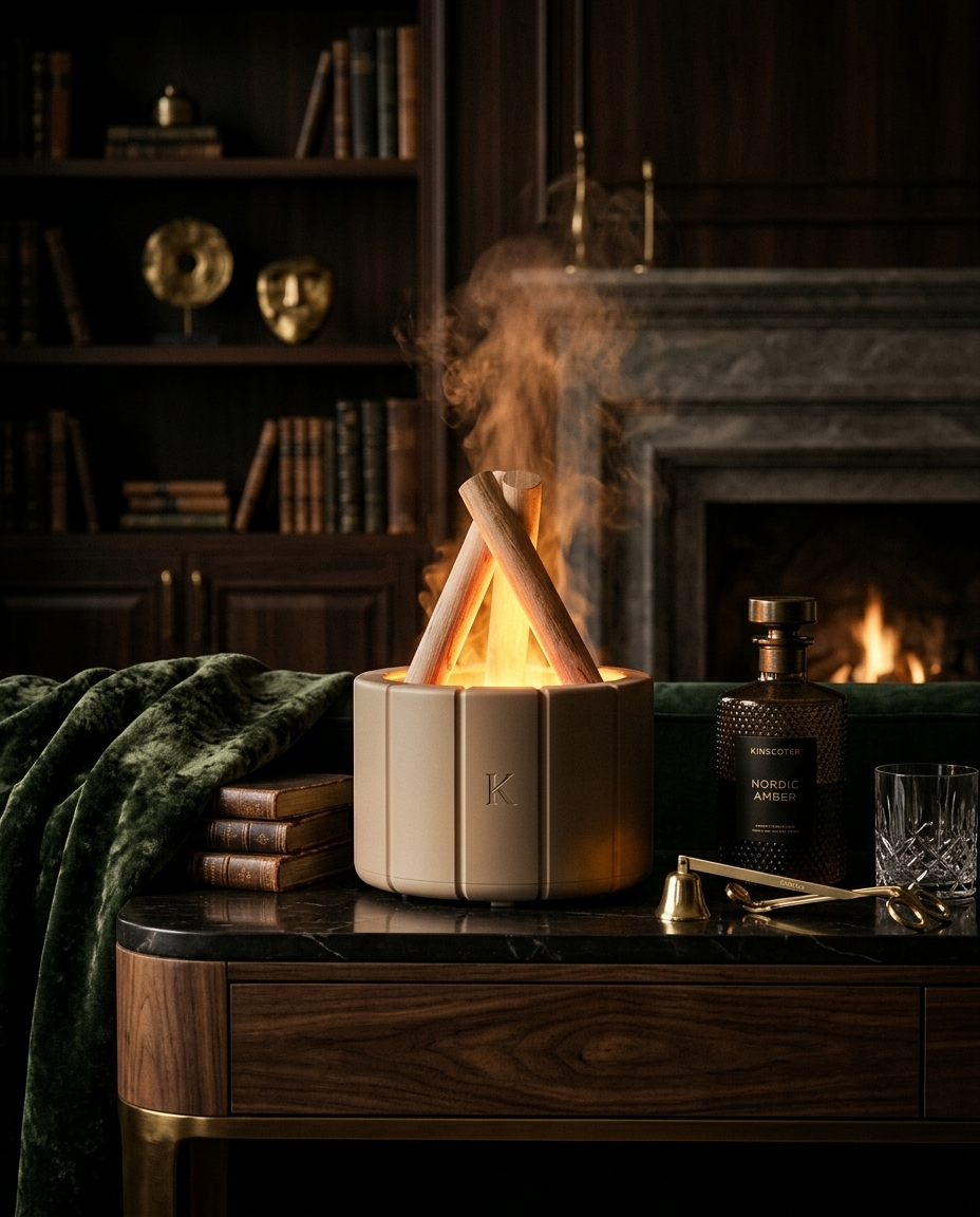 Simulated Flame Aroma Diffuser — luxury dark lifestyle